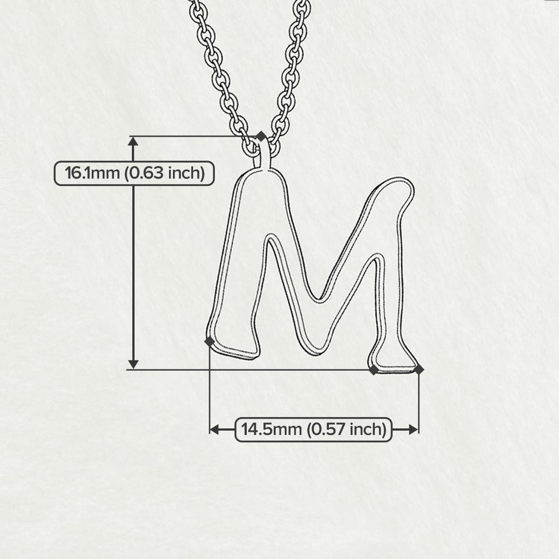 M - Letter Name Necklace Initial Necklace